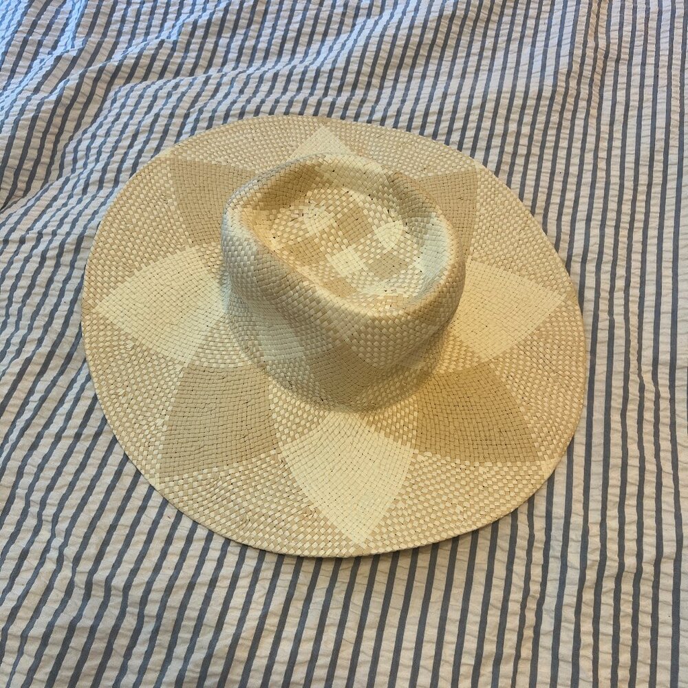 Wide Brim Bicolor Woven Hat